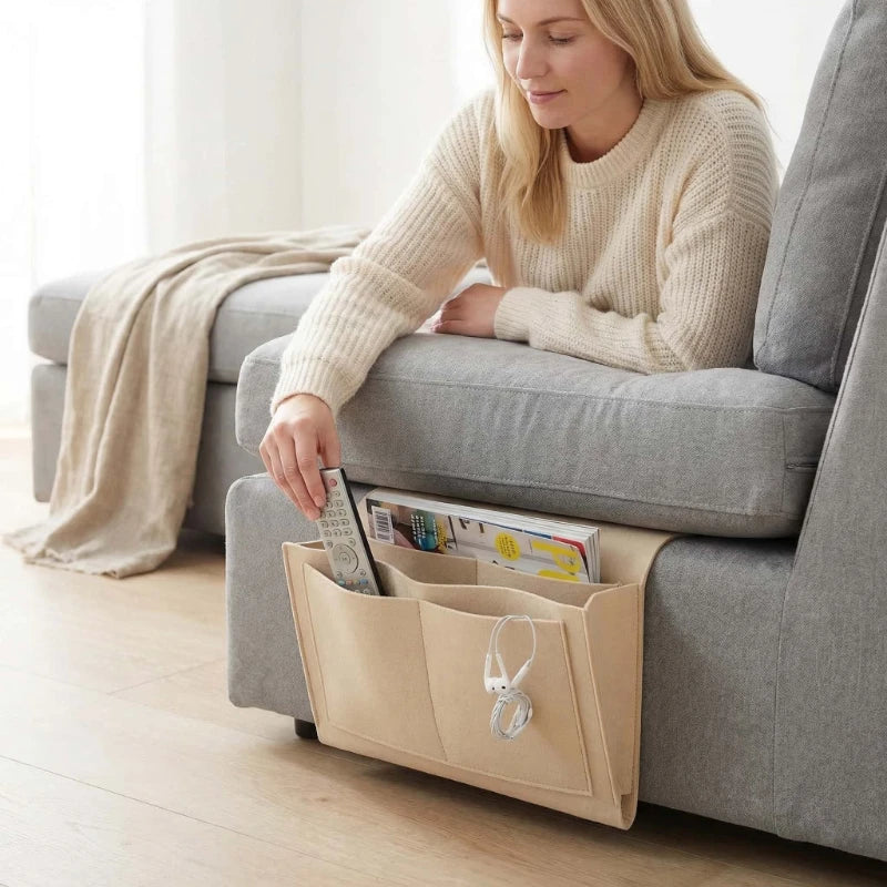 Dorm Bedside Storage Caddy with Multiple Pockets