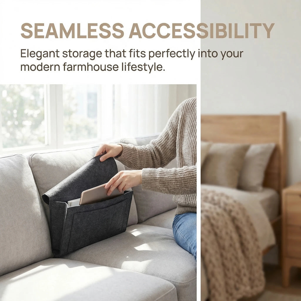 Dorm Bedside Storage Caddy with Multiple Pockets